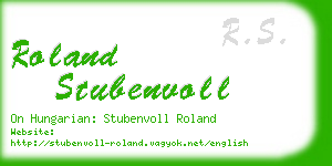 roland stubenvoll business card